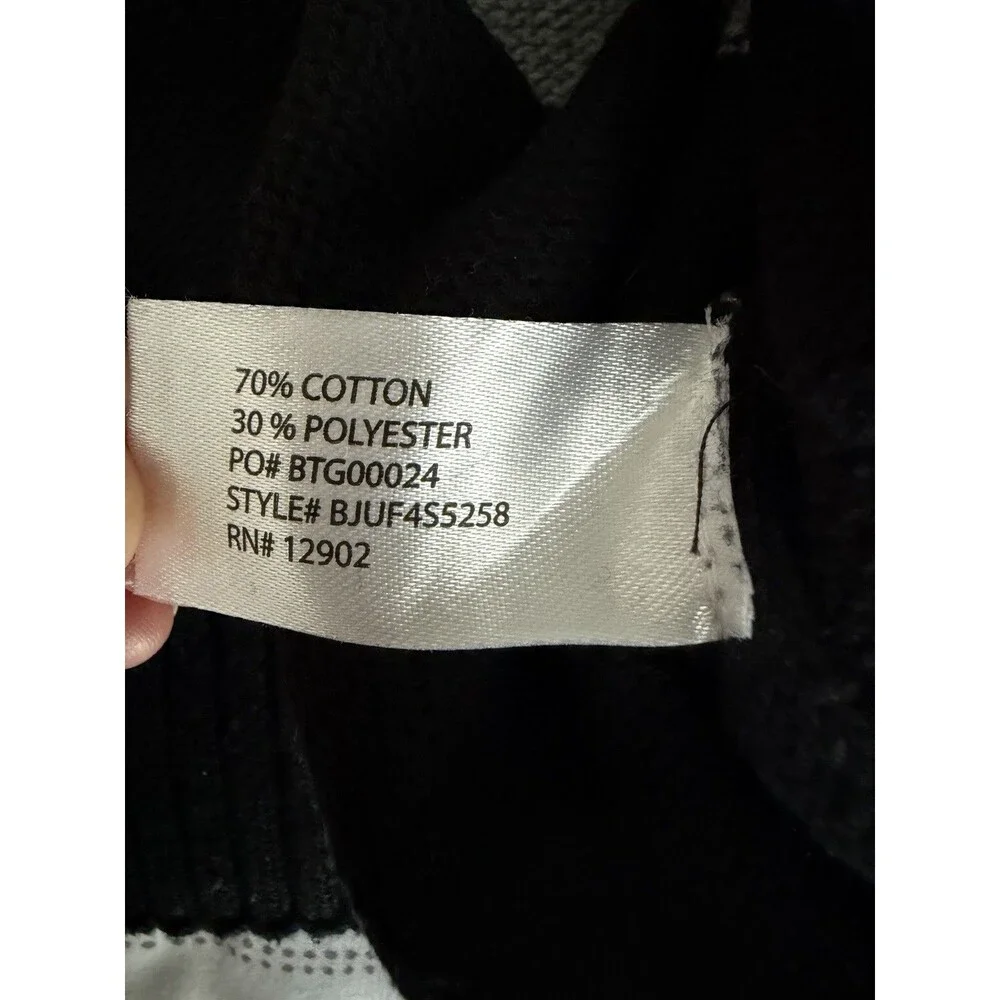 U.S. Polo Assn. Men’s L Quarter Zip Sweater Color Block Striped Cotton Blend